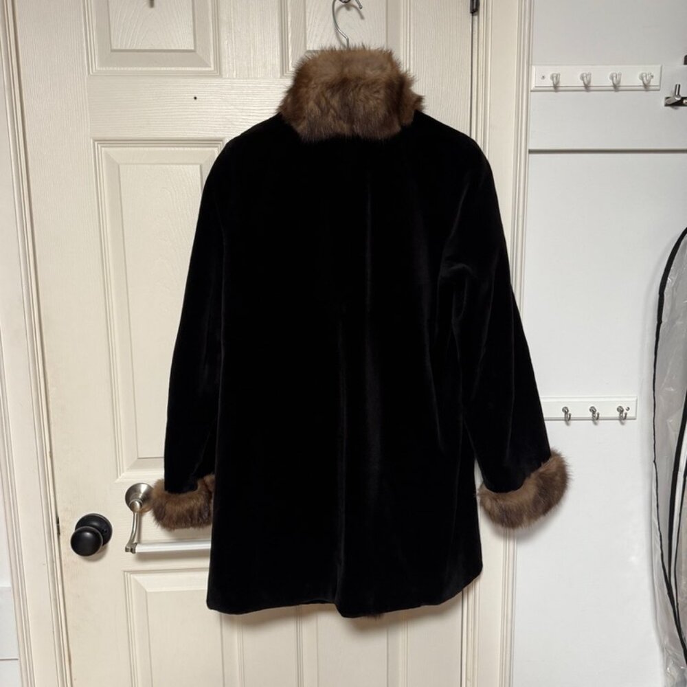 Sheared Mink With Sable Tuxedo Size Small - image 6